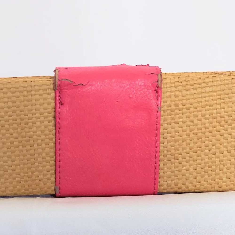Mud Pie Rattan Flamingo Clutch Pink